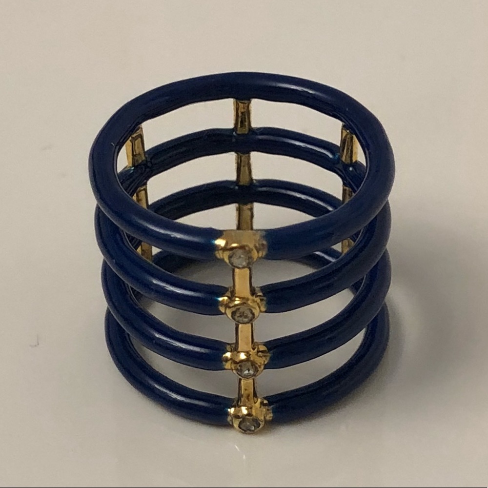 Elizabeth and James Ring - Gold and Royal Blue